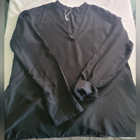 Black COS blouse Tunic Style Size 14 100% Silk - Picture 6 of 12
